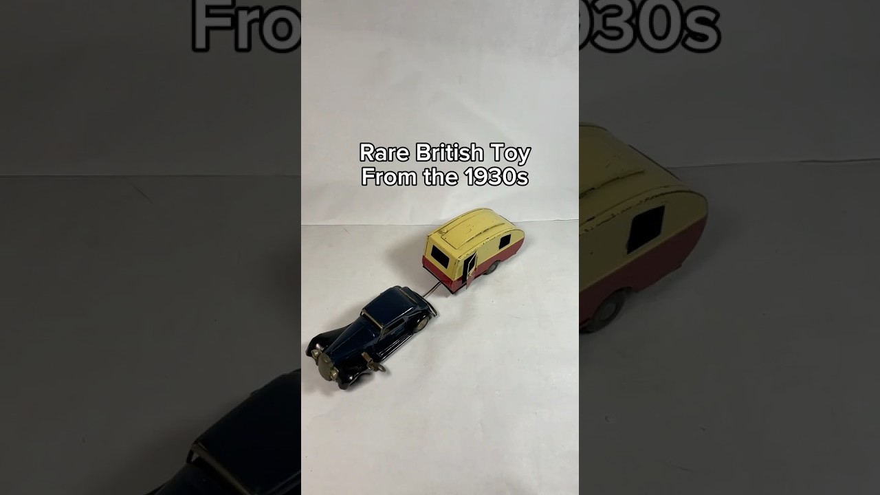 VINTAGE ANTIQUE TOY 1930s The Minic Tri-ang Clockwork Caravan Car 