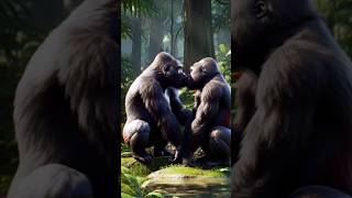 Jungle Kiss Two Gorillas In Love