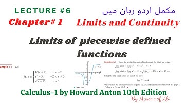 CH #1|Limits and Continuity||By Howard Anton| Limits of piecewise defined functions