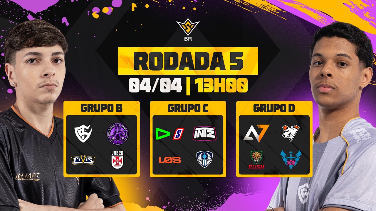 🚨FFWS BR 🏆 RODADA 5 - GRUPOS B, C e D | FREE FIRE AO VIVO🚨 #freefire