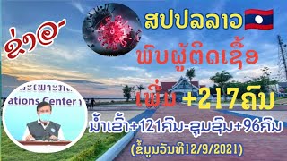 ຂ່າວ-News ສປປລາວ ??ພົບຜູ້ຕິດເຊື້ອເພີ່ມ+217ຄົນ||ນຳເຂົ້າ+121ຄົນ-ຊຸມຊົນ+96ຄົນ||(12/9/2021)