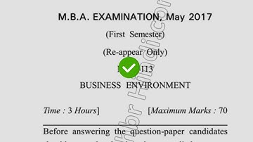 May 2017 MBA 1st Sem Reappear Business Environment Question Paper