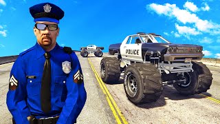 قراند 5 : الشرطة لديهم سيارات الوحش المرعبة | GTA V Police Monster Trucks Mod