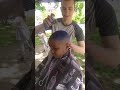 My son is getting his hair colerd