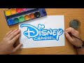 light blue Disney Channel logo - painting