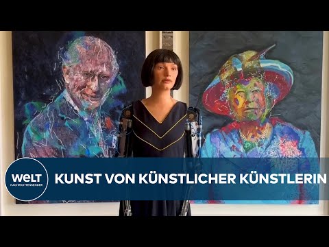 KÜNSTLICHE KÜNSTLERIN: Roboter malt verstorbene Elisabeth II. und König Charles III.