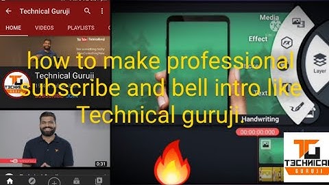 How to make professional subscribe and bell into?|Technical | Technical guruji subscribe bell intro?