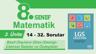Lgs Çalışma Kitabı Sayısal Çözümleri Olasılık Ve Cebirsel İfadeler 14 - 32. Sorular