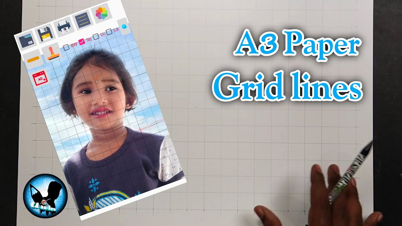 How to draw Grid For Drawings/ Grid lines/ Step by step/ Drawing class ...