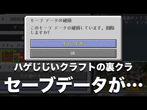 ハゲじじいクラフトの裏クラ Part3 セーブデータ破損 復元は 無理だよなぁ マインクラフト 実況 Youtube