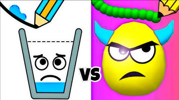 Draw To Smash VS Happy Glass Logic Puzzle Game Mix Level Challenge Double IQ Weekend!