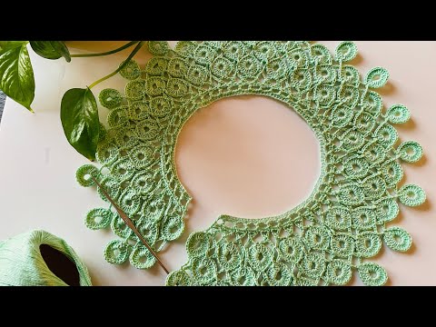 How to Crochet a collar | crochet necklace | crochet round collar pattern