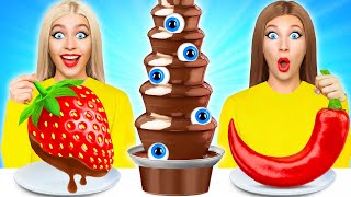 Chocolate Fountain Fondue Challenge 초콜릿 퐁듀 Multi DO 다 마