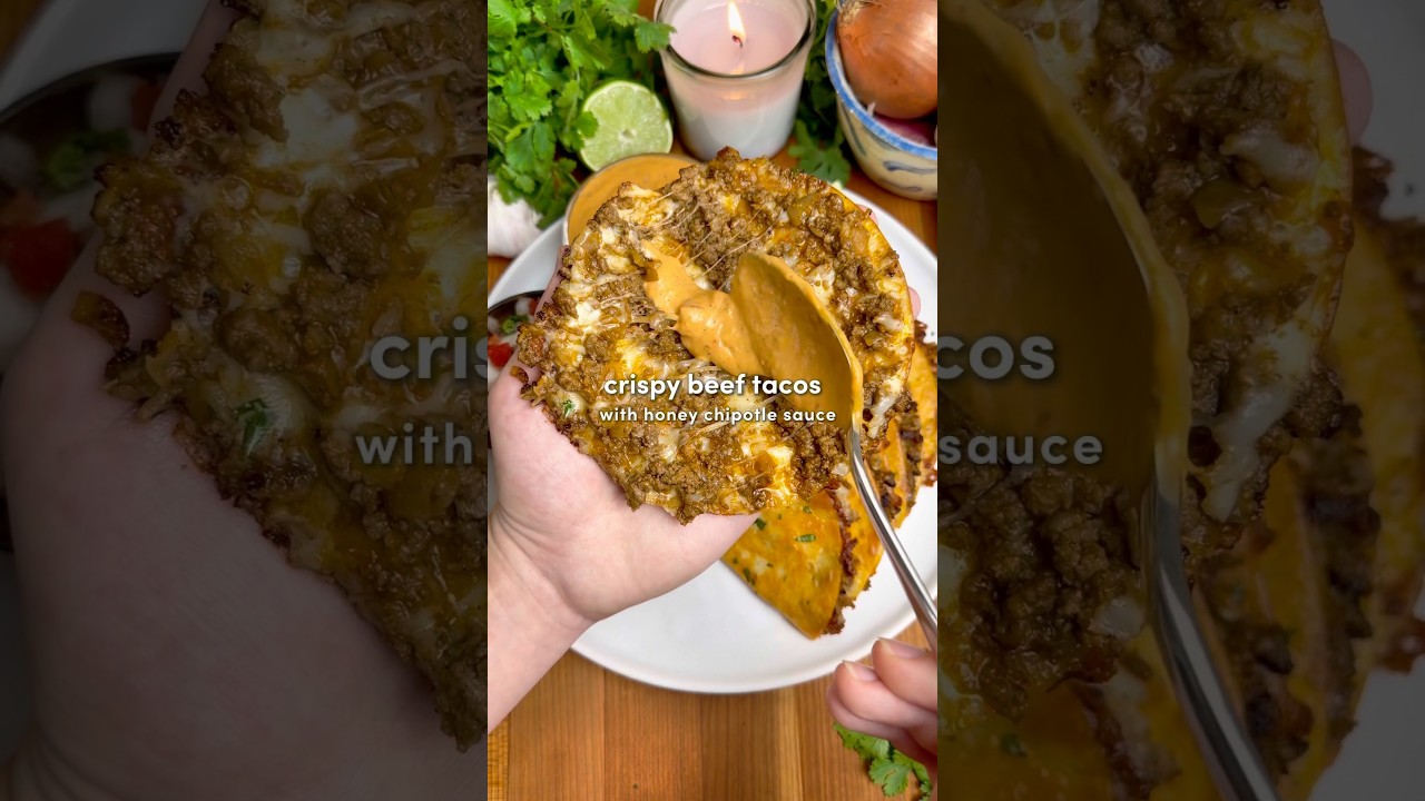 Crispy Beef Tacos with Honey Chipotle Sauce