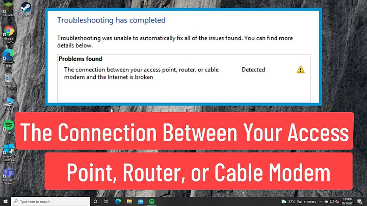 The Connection Between Your Access Point, Router, or Cable Modem and the Internet is Broken Fix