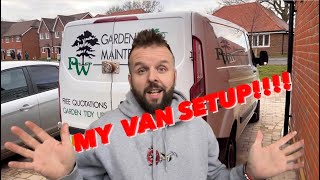 MY GARDEN VAN SET UP AND WHAT TOOLS I USE !!!!