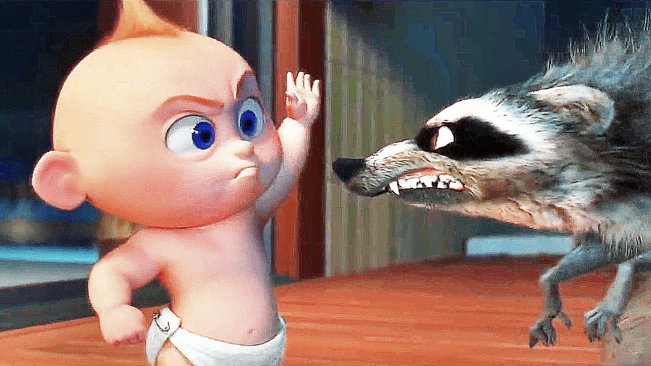 INCREDIBLES 2 Clip - Jack-Jack vs. Raccoon (2018) Pixar 