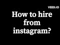 How to hire from instagram