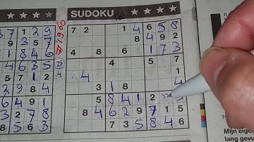 (#1960) Wednesday. Four Stars Sudoku puzzle. Bonus Extra edition. 12-02-2020 Extra part 2 of 4