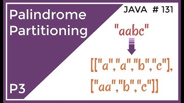 Coding Technical Interview -  Palindrome Partitioning - Bottom Up Approach