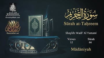 66-سورة التحريم مترجمة عربي للإنجليزي/القارئ الشيخ وديع اليمني "Al-Qari Sheikh Wadih Al-Yamani
