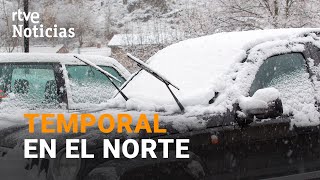 Aviso ROJO en 3 COMUNIDADES y 14 en NARANJA por fuertes NEVADAS | RTVE Noticias