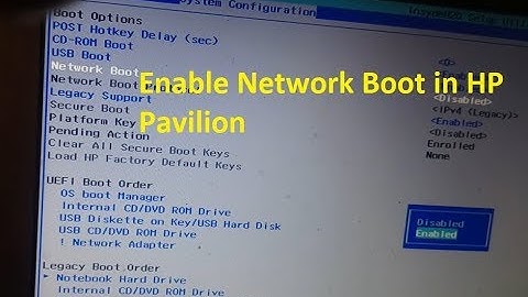 How to enable Network Boot in HP Pavilion BIOS setup