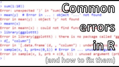 Common errors you