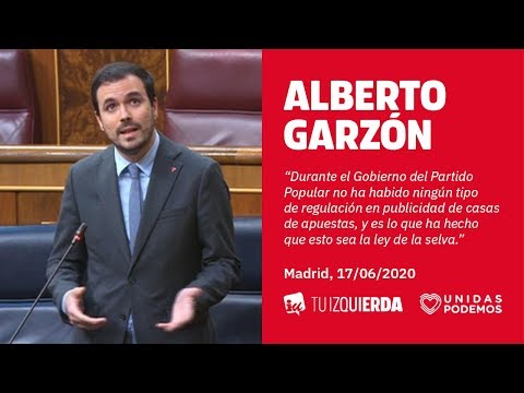 Alberto Garzón: "En 7 años gobernando el PP no hizo nada contra la publicidad de casas de apuestas"