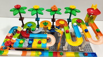 Paradise Marble Run Race 🌴✨ Colorful LEGO Duplo Track Adventure!
