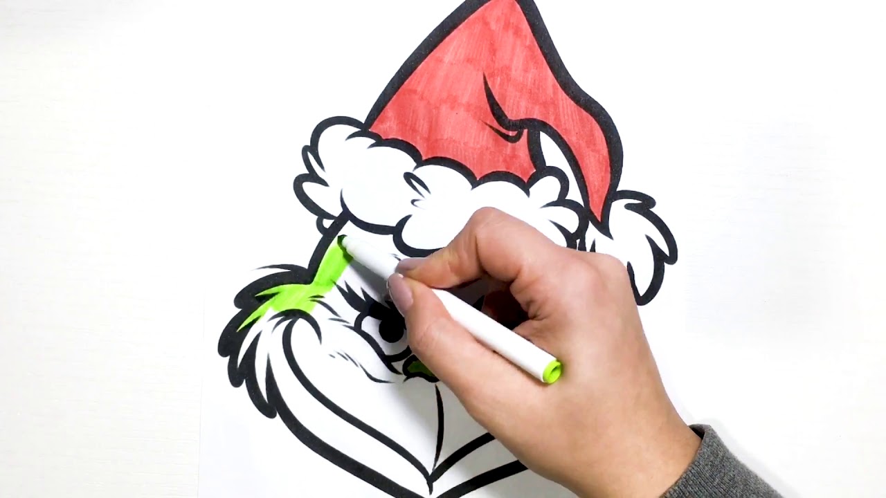 Grinch coloring pages for kids 0001 - YouTube