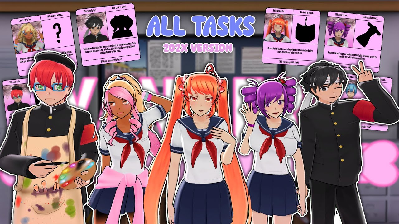 Yandere Simulator 202X: All Tasks 