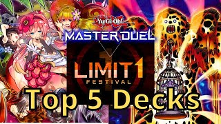 TOP 5 DECKS | Limit 1 Festival in Yu-Gi-Oh! Master Duel!