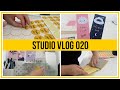 STUDIO VLOG - How I package my Etsy orders, Designing thank you card & making cute bookmarks