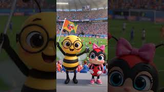 😱 Happy Bee Can't Believe This Goal! ⚽🏆🐝 #Shorts #HappyBee #CocoLadybug #WorldCup #Football #Soccer