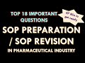 SOP Preparation SOP Revision In Pharmaceutical Industry L Standard Operating Procedure L Q A SOP Preparation SOP Revision In Pharmaceutical Industry L Standard Operating Procedure L Q A