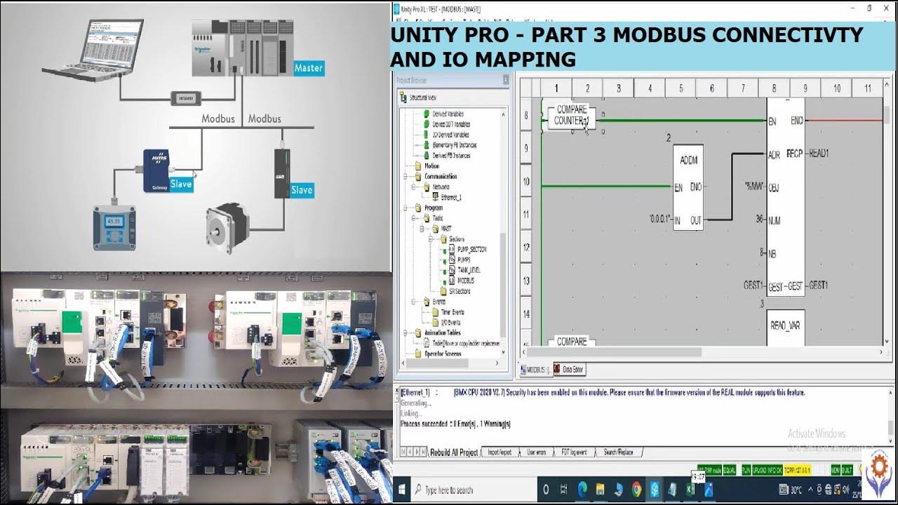 Schneider unity pro Training - Part 3 | MODBUS Connectivity & Mapping # ...