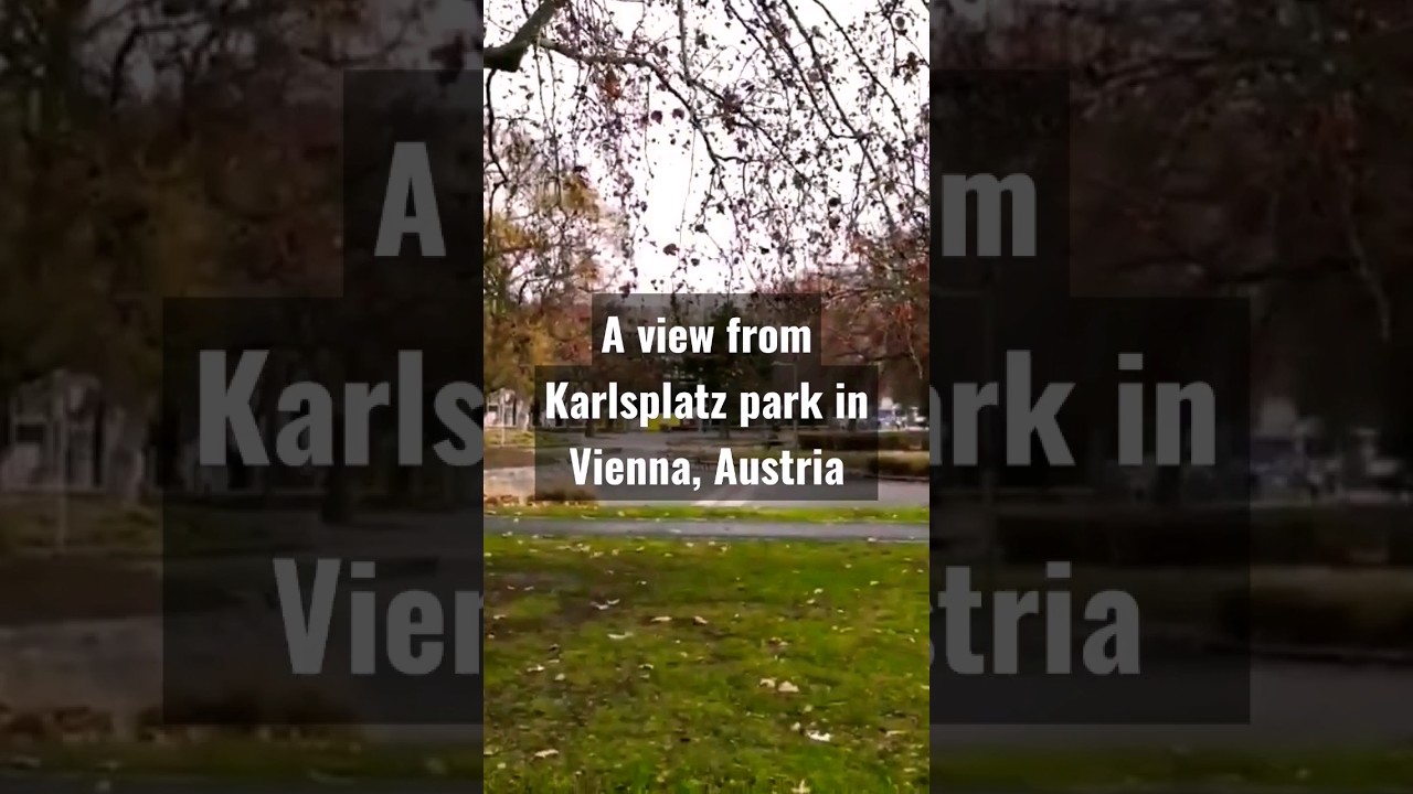 Very nice Karlsplatz park in Vienna, Austria. A view from 18th of January 2023