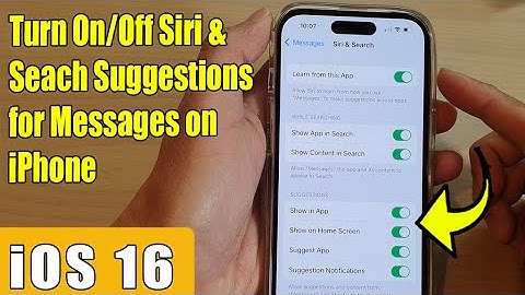 iOS 16: How to Turn On/Off Siri & Seach Suggestions for Messages on iPhone