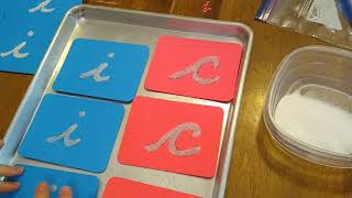 Creating sandpaper letters with salt and glue