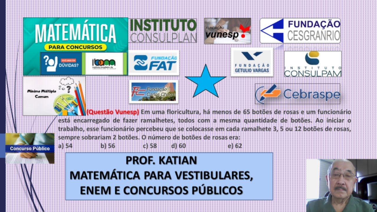 QUESTÕES DE M.M.C (Mínimo Múltiplo Comum) - assunto recorrente em todos os concursos públicos.