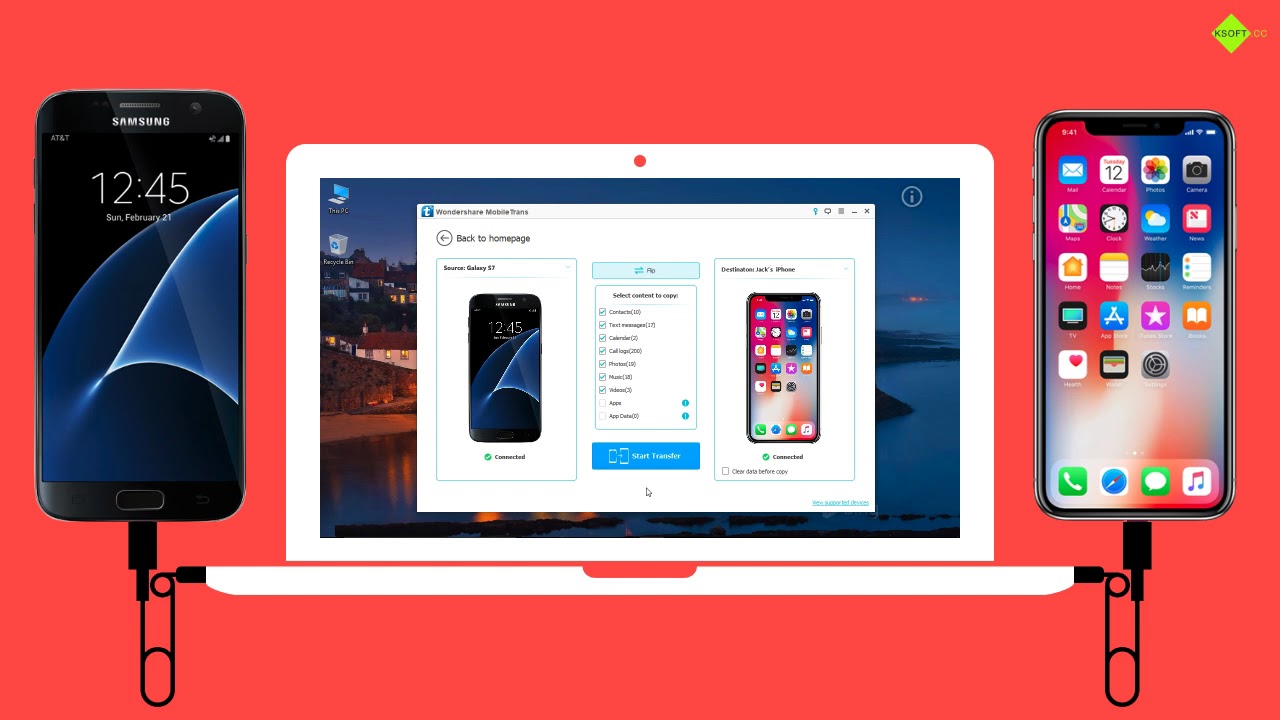 How to Transfer Data from Samsung Galaxy S7 / S7 Edge to iPhone X ? - YouTube