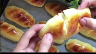 الخبز الكوري بالزبدة والجبن? مع اصابع البطاطا المحشية المحمرة