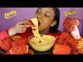 CHEESY FLAMING HOT CHEETOS + CHEESY TAKIS MUKBANG + FRIED CHICKEN & LOBSTER TAIL 먹방 | QUEEN BEAST