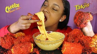 CHEESY FLAMING HOT CHEETOS + CHEESY TAKIS MUKBANG + FRIED CHICKEN & LOBSTER TAIL 먹방 | QUEEN BEAST