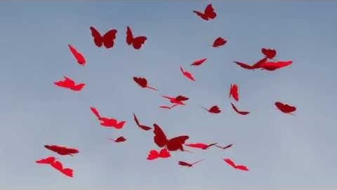 Blender boids addon red butterflies rendering (FloX beta version)