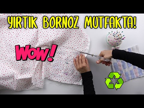 EŞİMİN YIRTIK BORNOZU MUTFAĞIMDA HAYAT BULDU (Geri Dönüşüm Tutacak Yapımı) Recycling Of Old Bathrobe