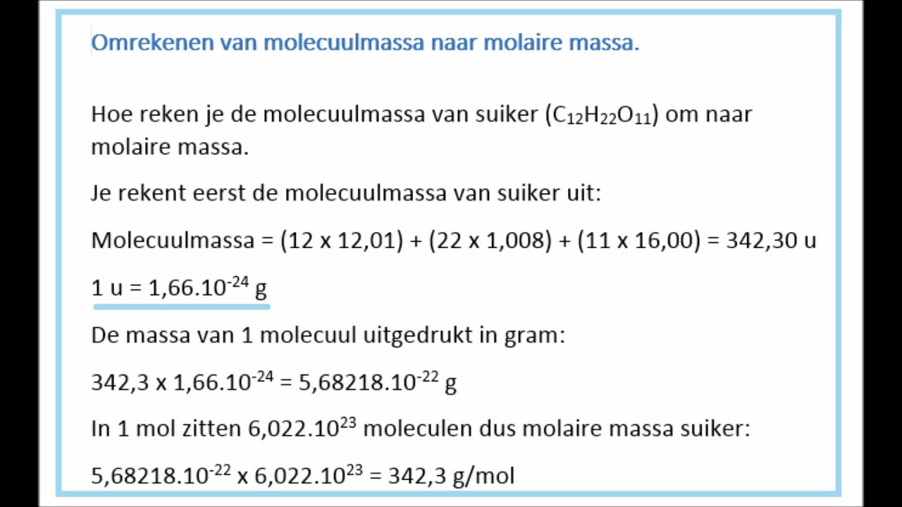 Hoe Bereken Je De Molaire Massa