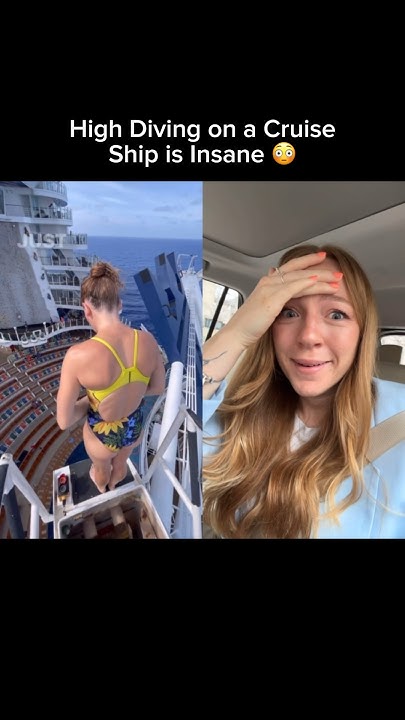 High diving on a cruise ship is TERRIFYING 😳 bravegang YouTube