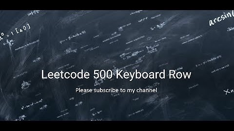Leetcode 500  Keyboard Row